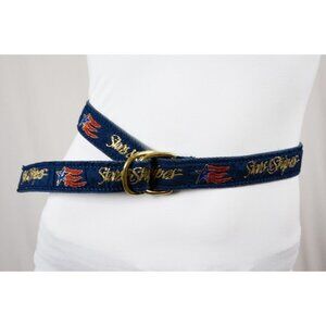Leather Man Small "Stars and Stripes" USA Patriotic Adjustable D-Ring Belt
